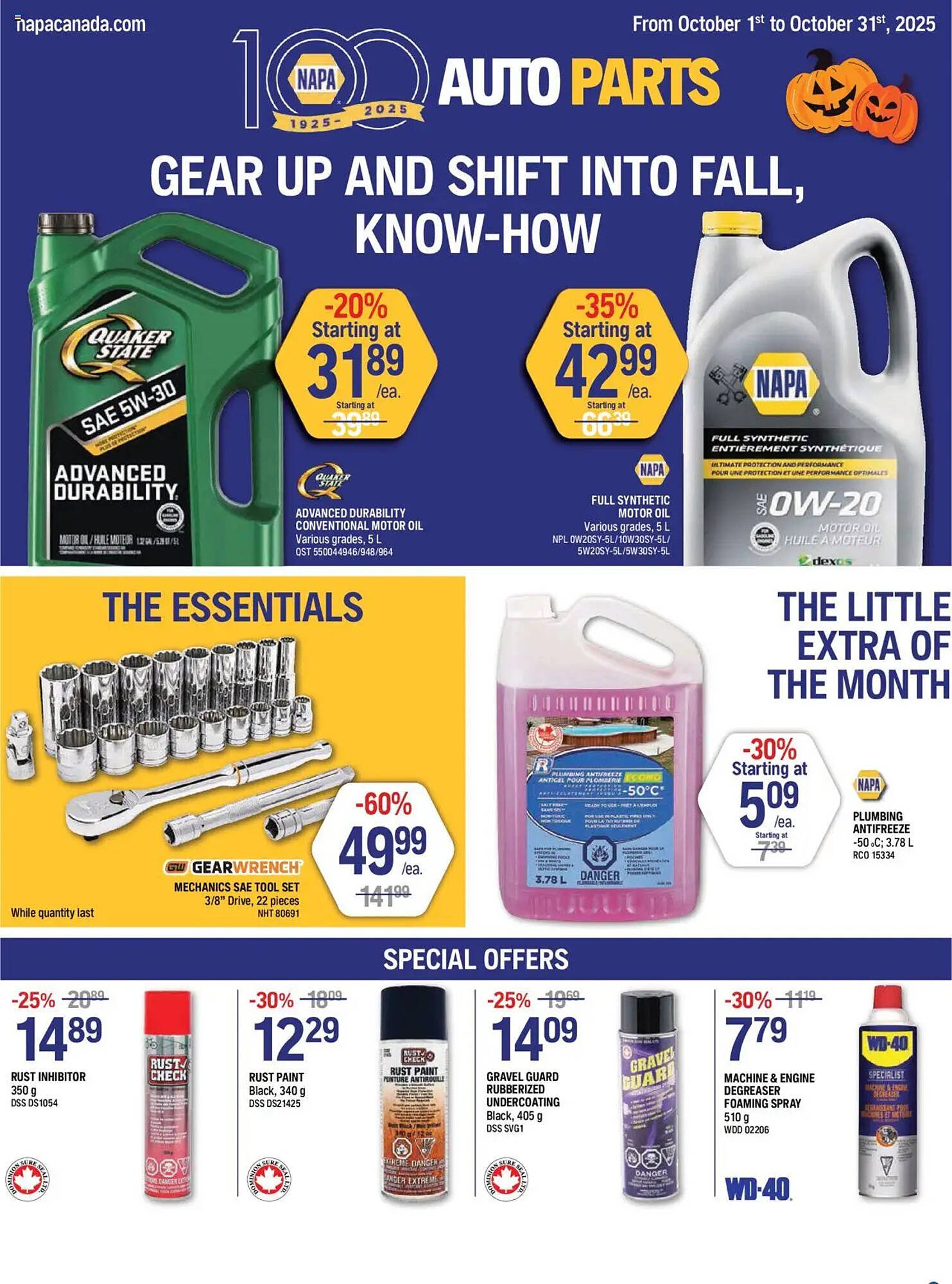 NAPA Auto Parts flyer (2025-10-01 - 2025-11-01) | 1