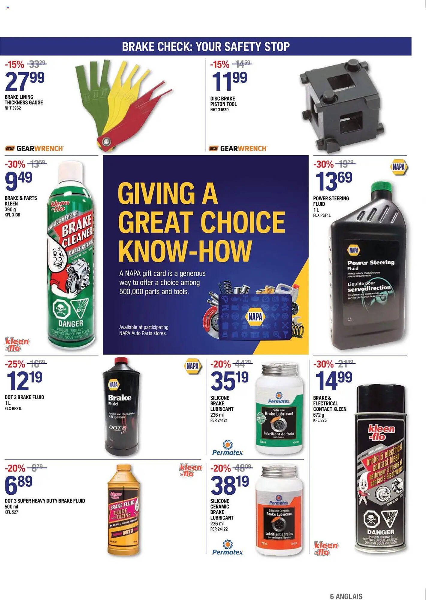 NAPA Auto Parts flyer