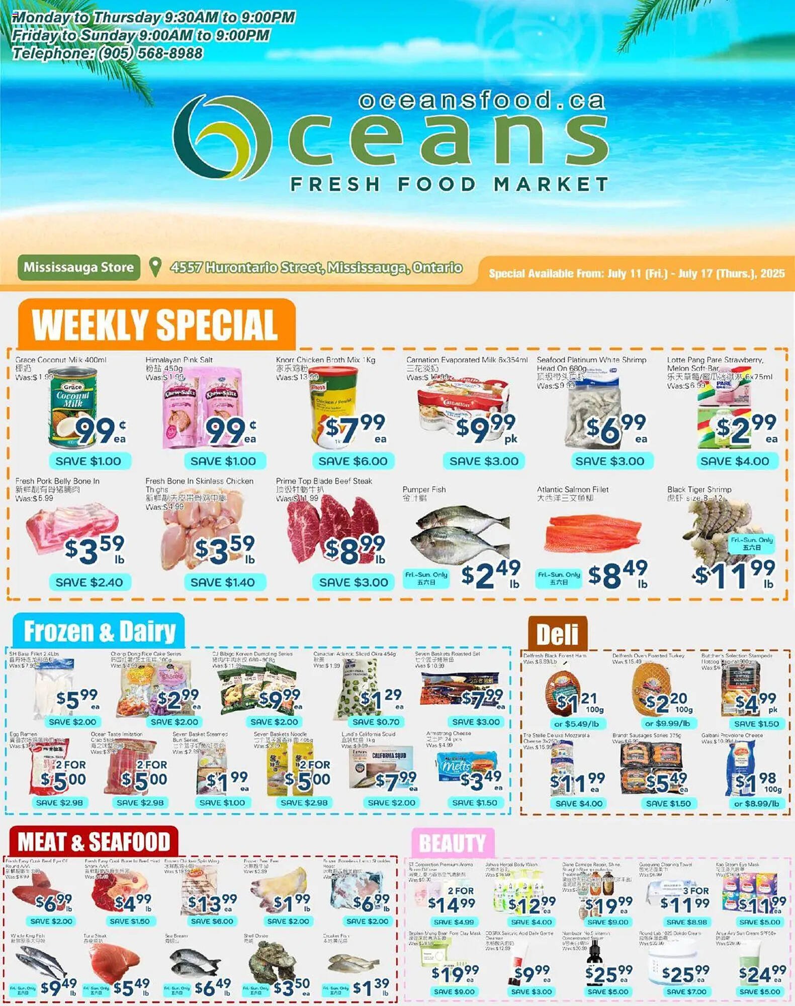 Oceans Fresh Food Market flyer (2025-07-11 - 2025-07-18) | 1