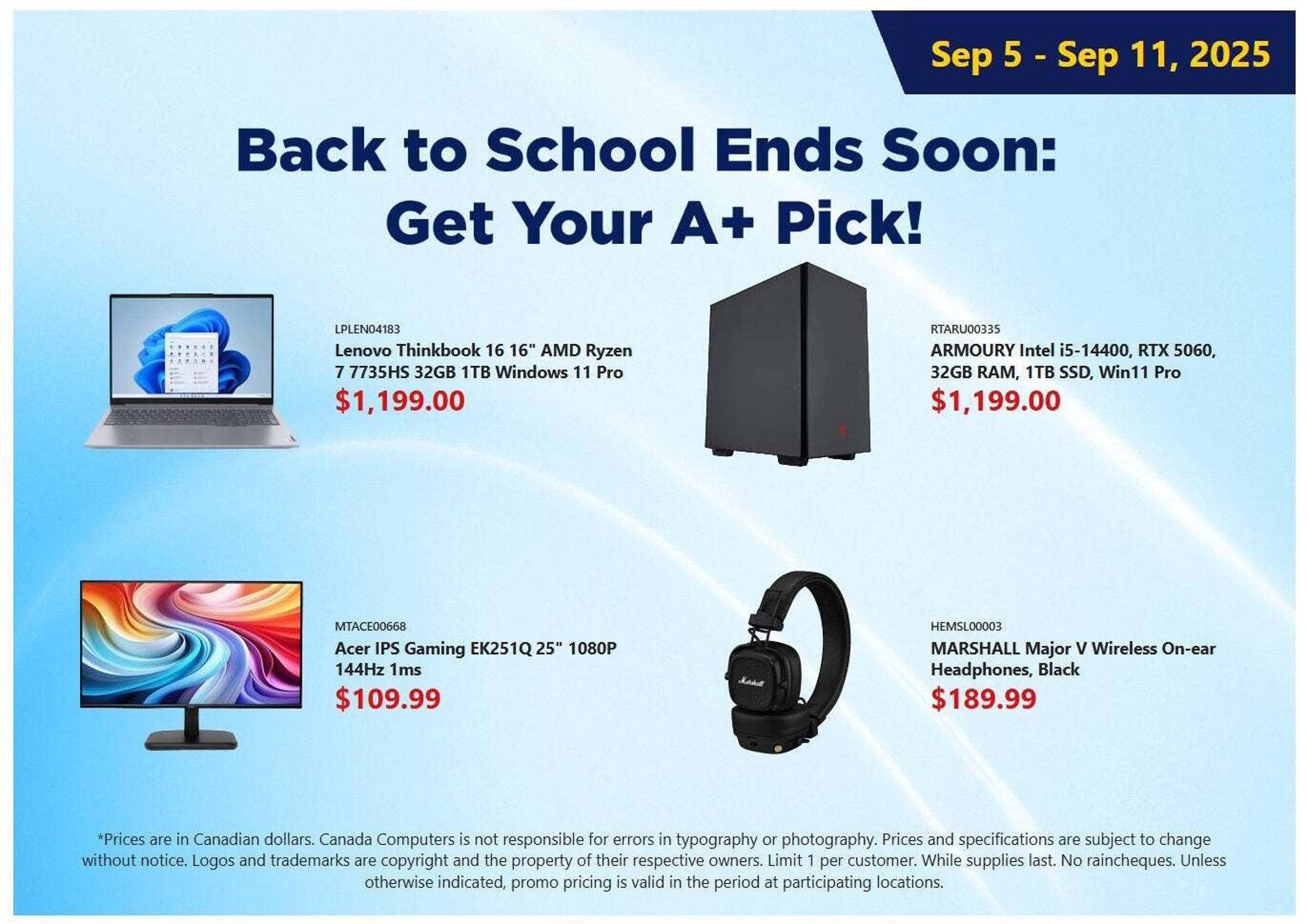 Canada Computers flyer (2025-09-05 - 2025-09-12) | 1