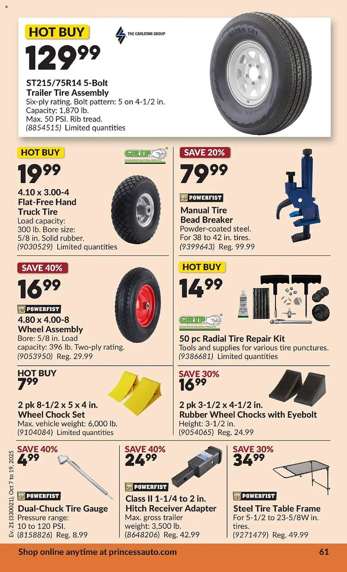 Princess Auto flyer