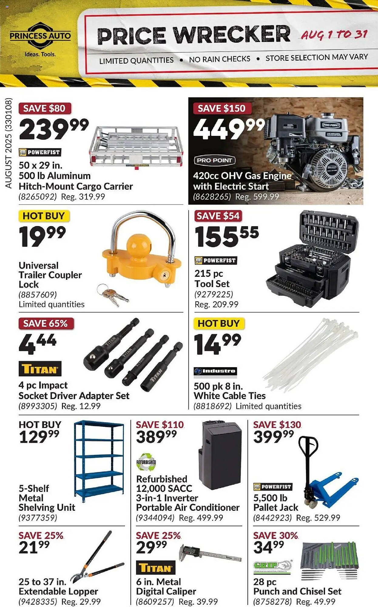 Princess Auto flyer (2025-08-01 - 2025-09-01) | 1