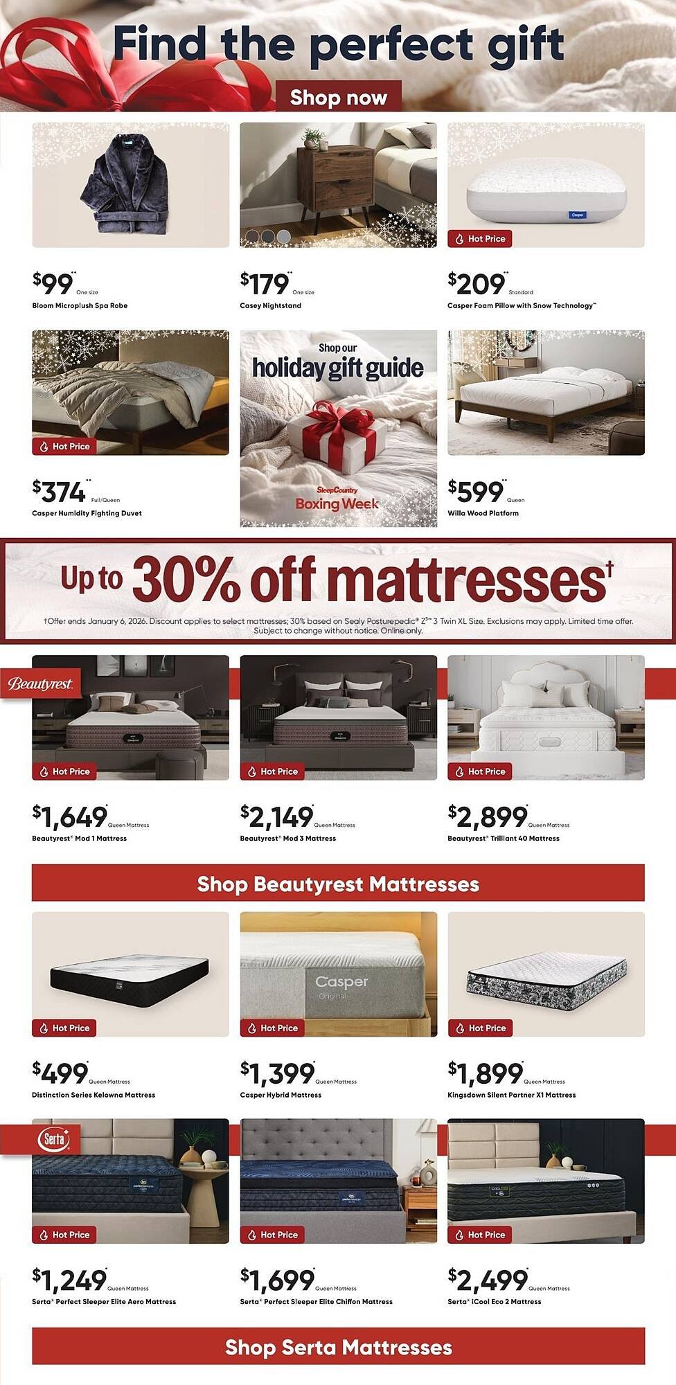 Sleep Country flyer (2025-12-29 - 2026-01-06) | 2