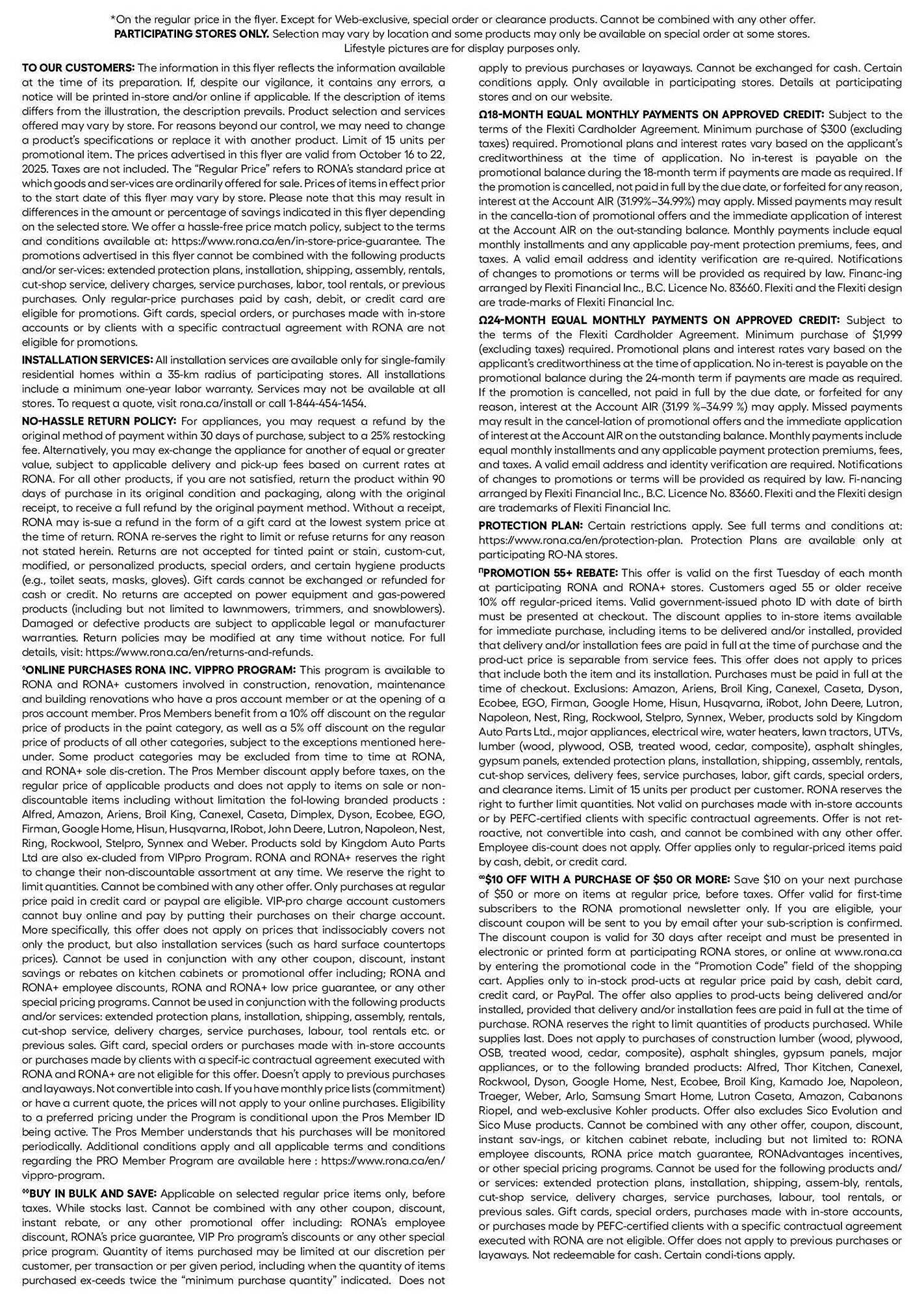 RONA flyer