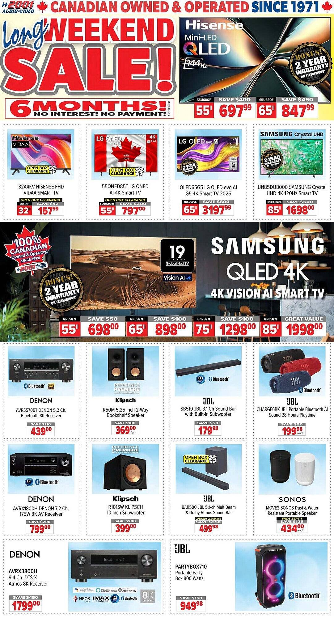 2001 Audio Video flyer (2025-08-28 - 2025-09-25) | 1