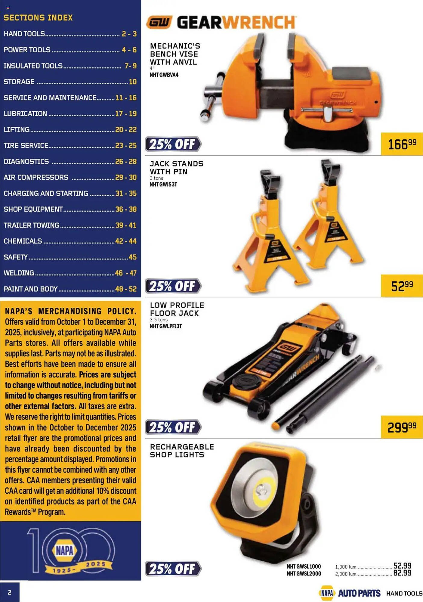 NAPA Auto Parts flyer