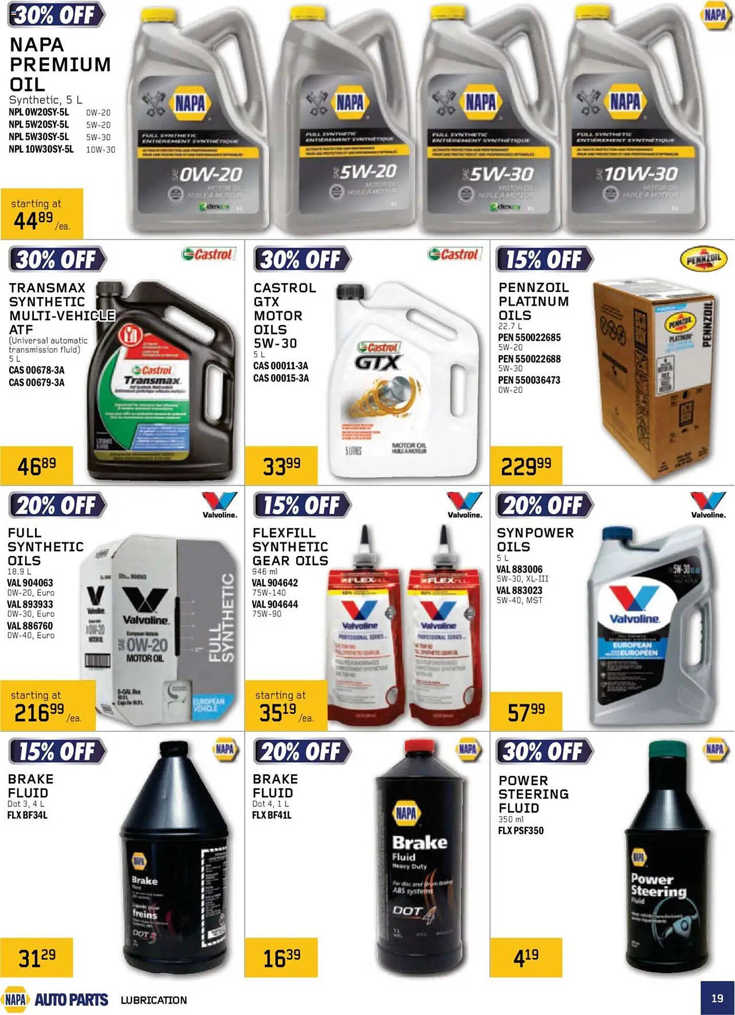 NAPA Auto Parts flyer