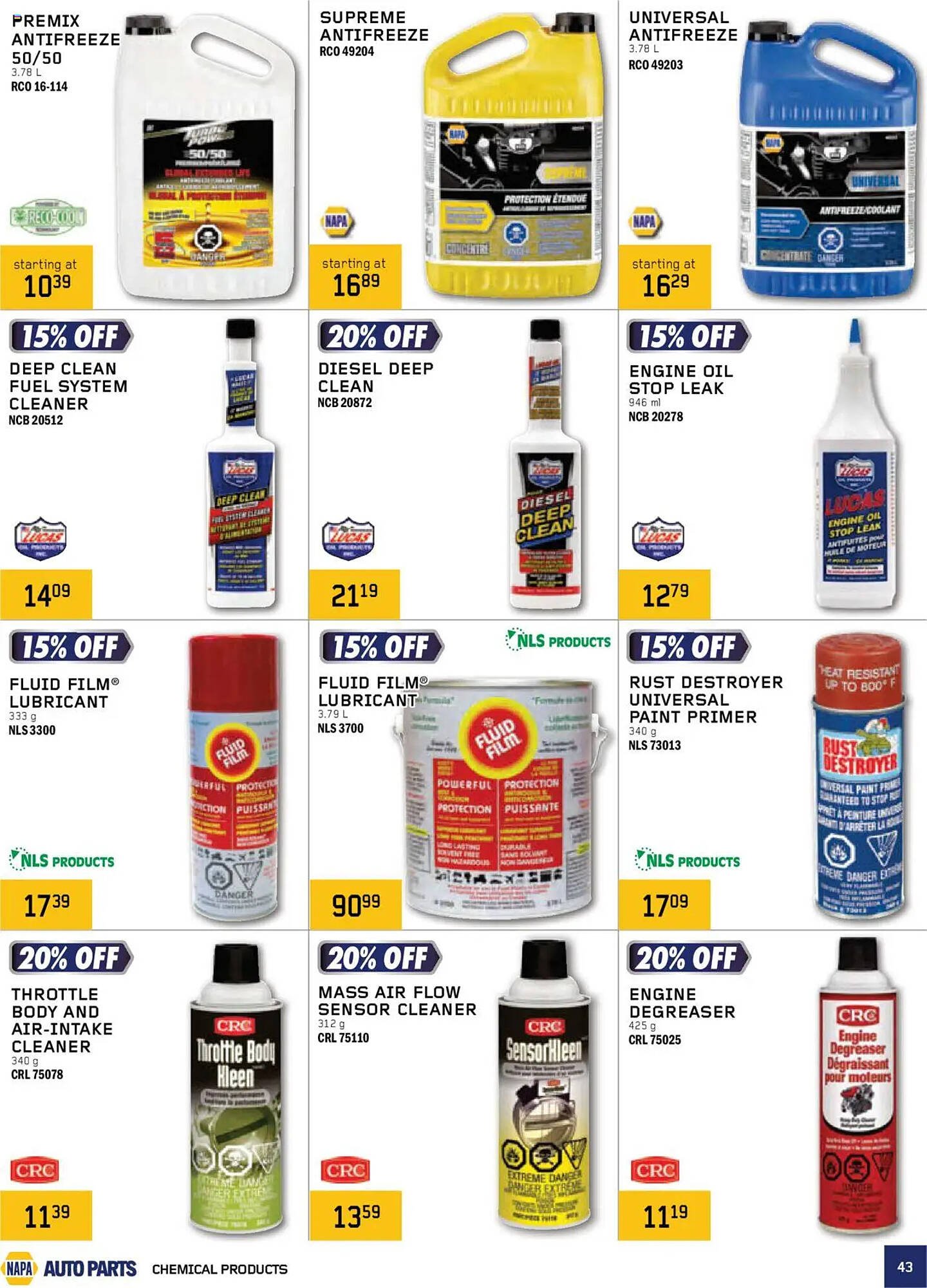 NAPA Auto Parts flyer