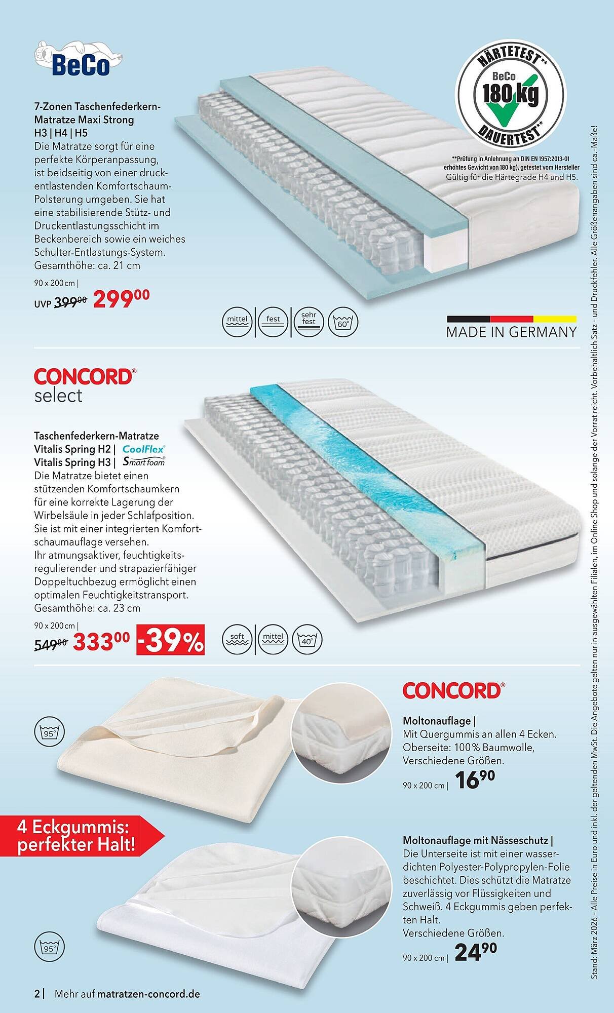 Matratzen Concord Prospekt