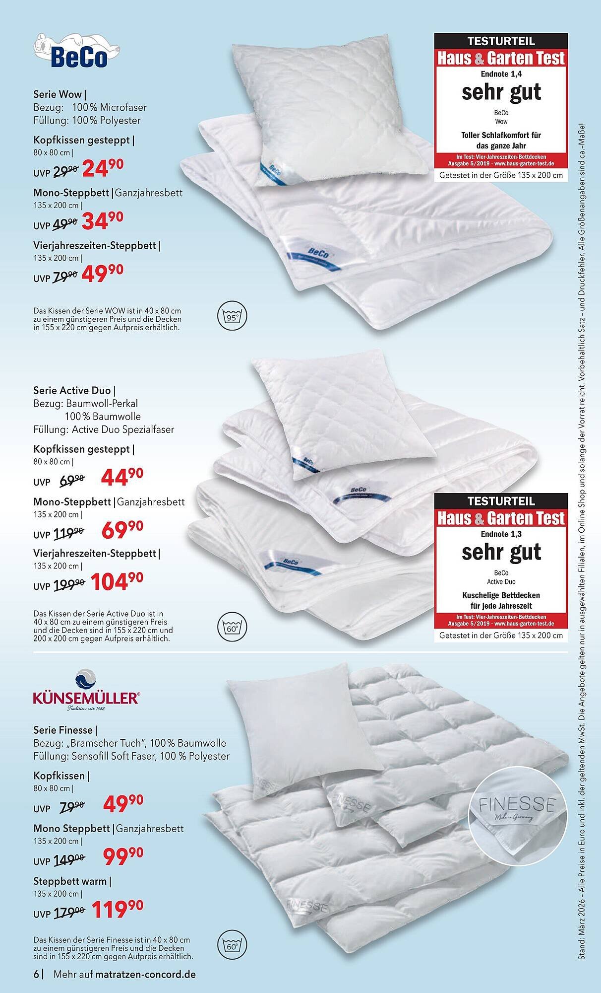 Matratzen Concord Prospekt