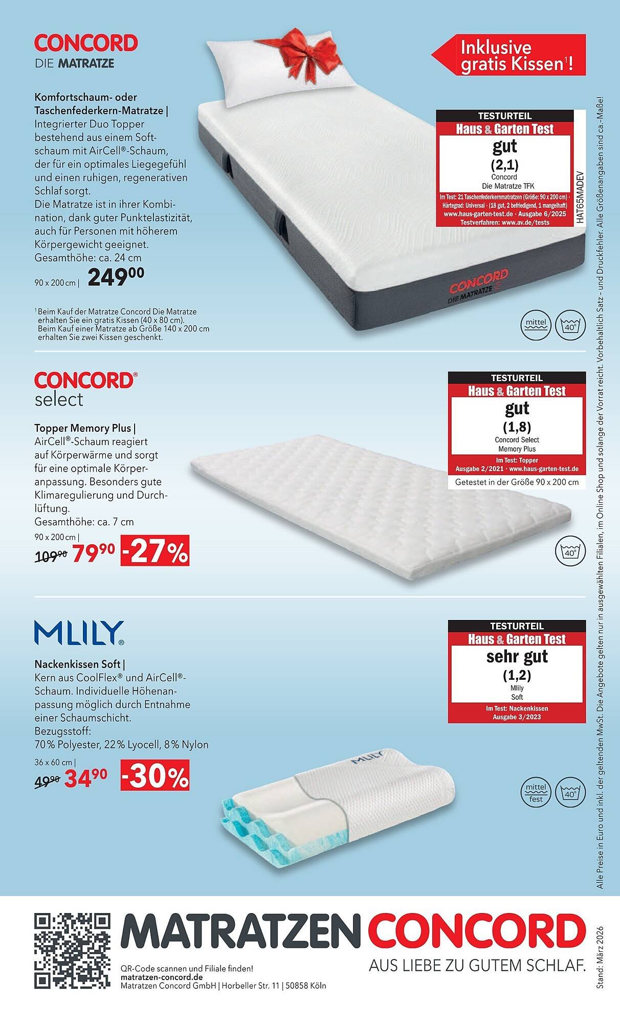 Matratzen Concord Prospekt