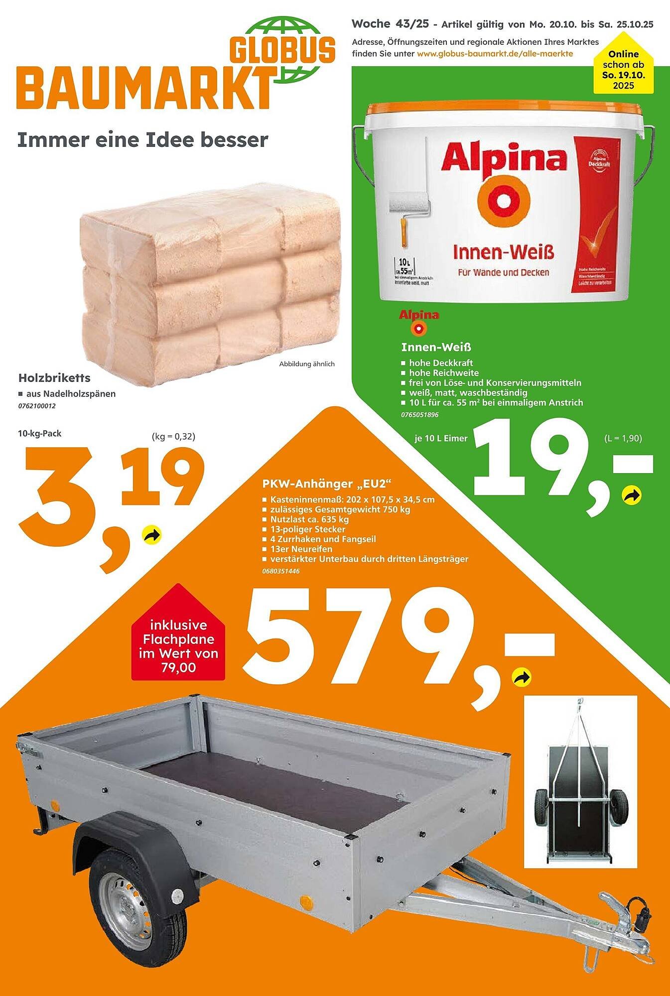 Globus Baumarkt Prospekt (2025-10-19 - 2025-10-25) | 1
