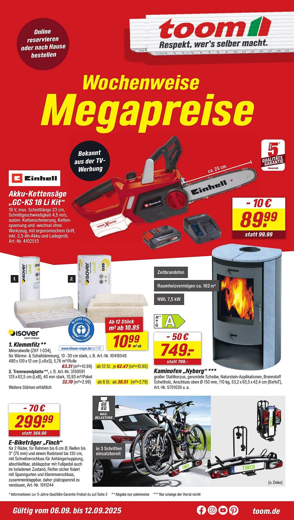 Toom Baumarkt Prospekt (2025-09-06 - 2025-09-12) | 1