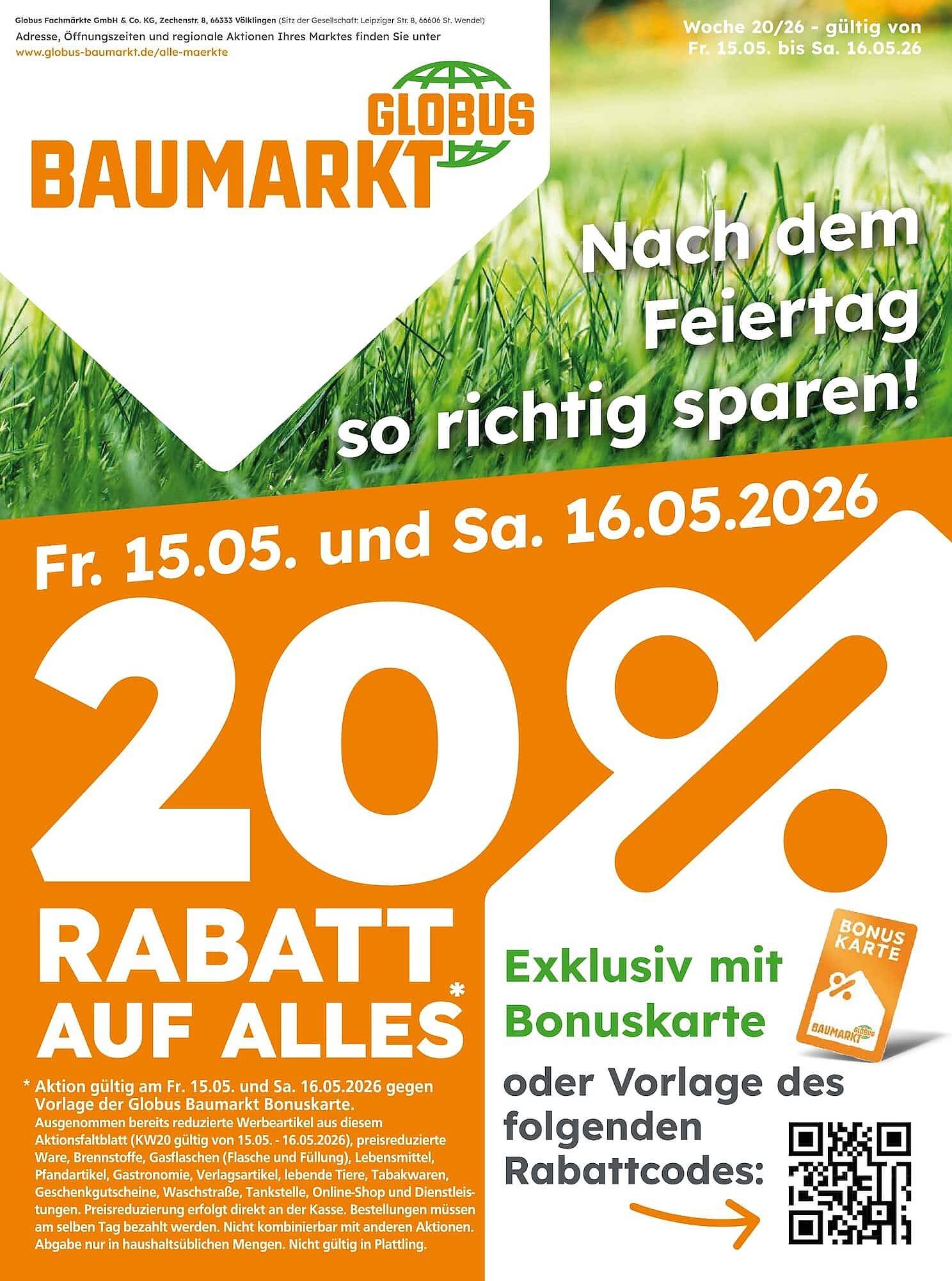 Globus Baumarkt Prospekt (2026-05-15 - 2026-05-16)