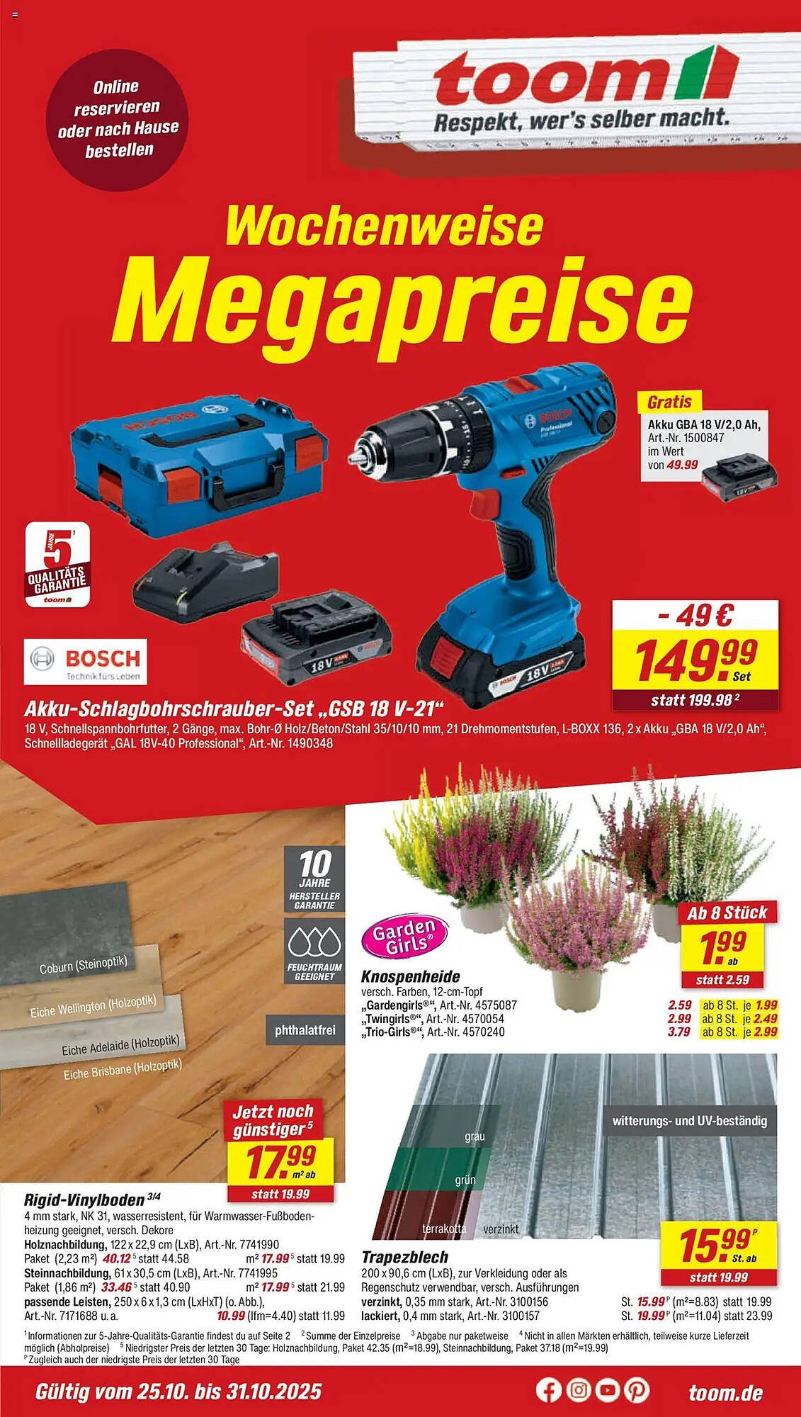 Toom Baumarkt Prospekt (2025-10-25 - 2025-10-31) | 1