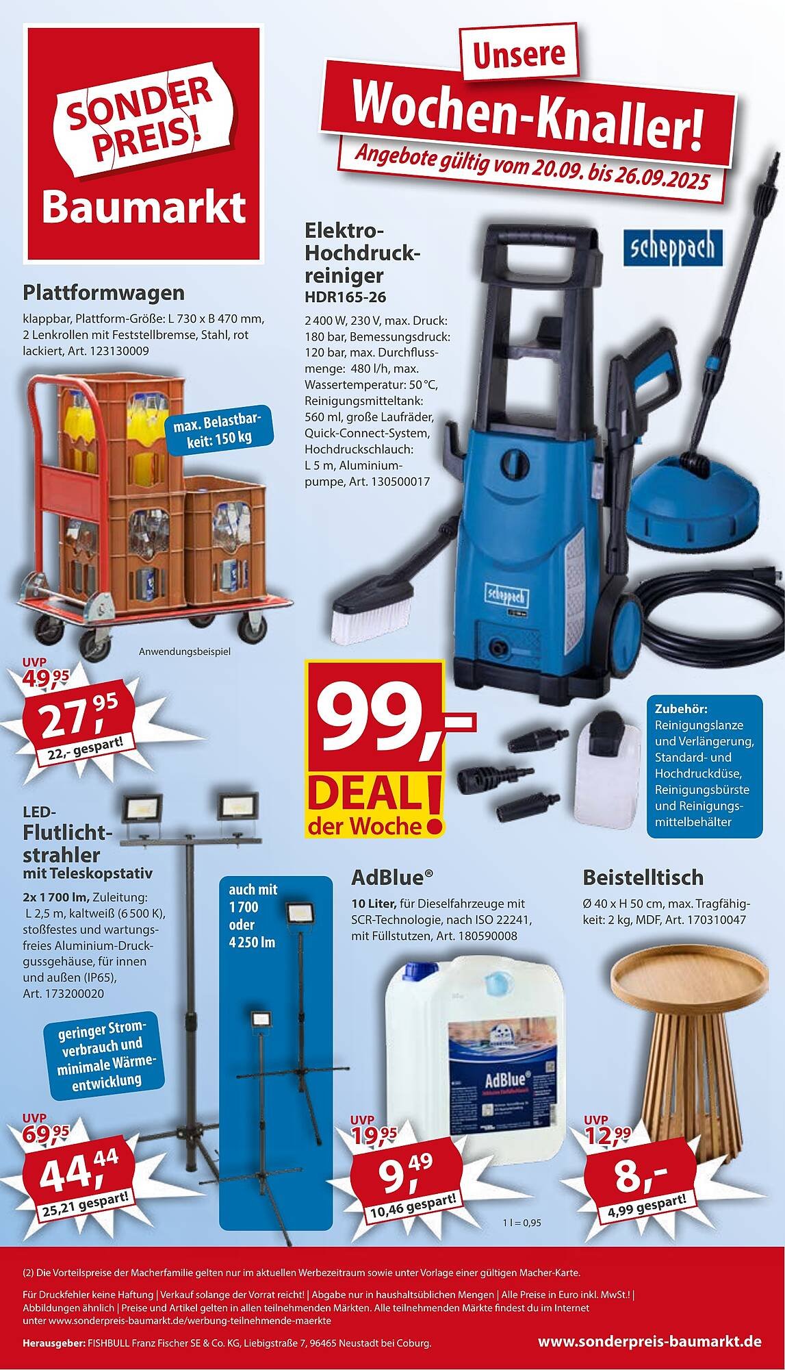 Sonderpreis Baumarkt Prospekt (2025-09-20 - 2025-09-26) | 1