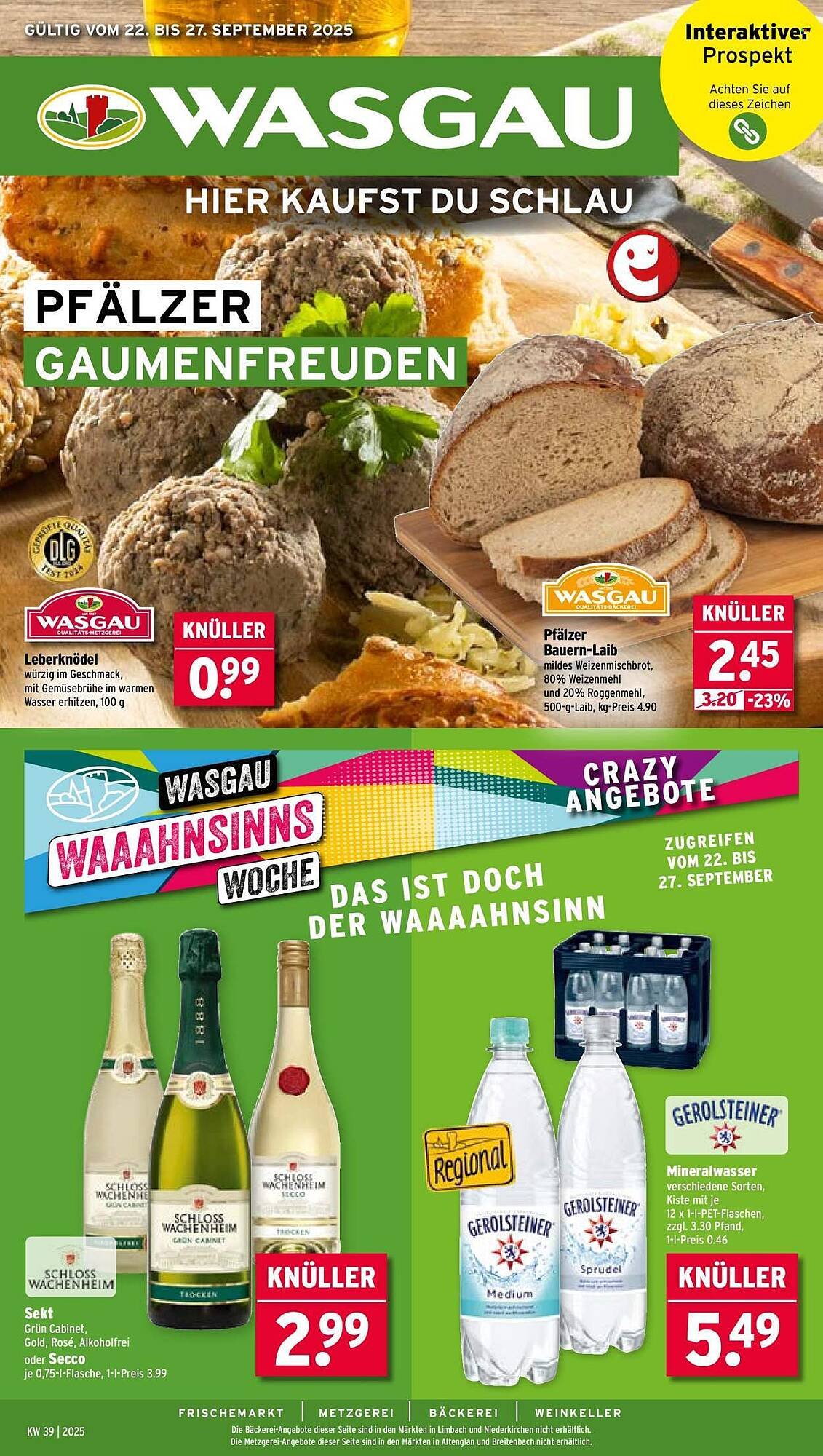 Wasgau Prospekt (2025-09-22 - 2025-09-27) | 1
