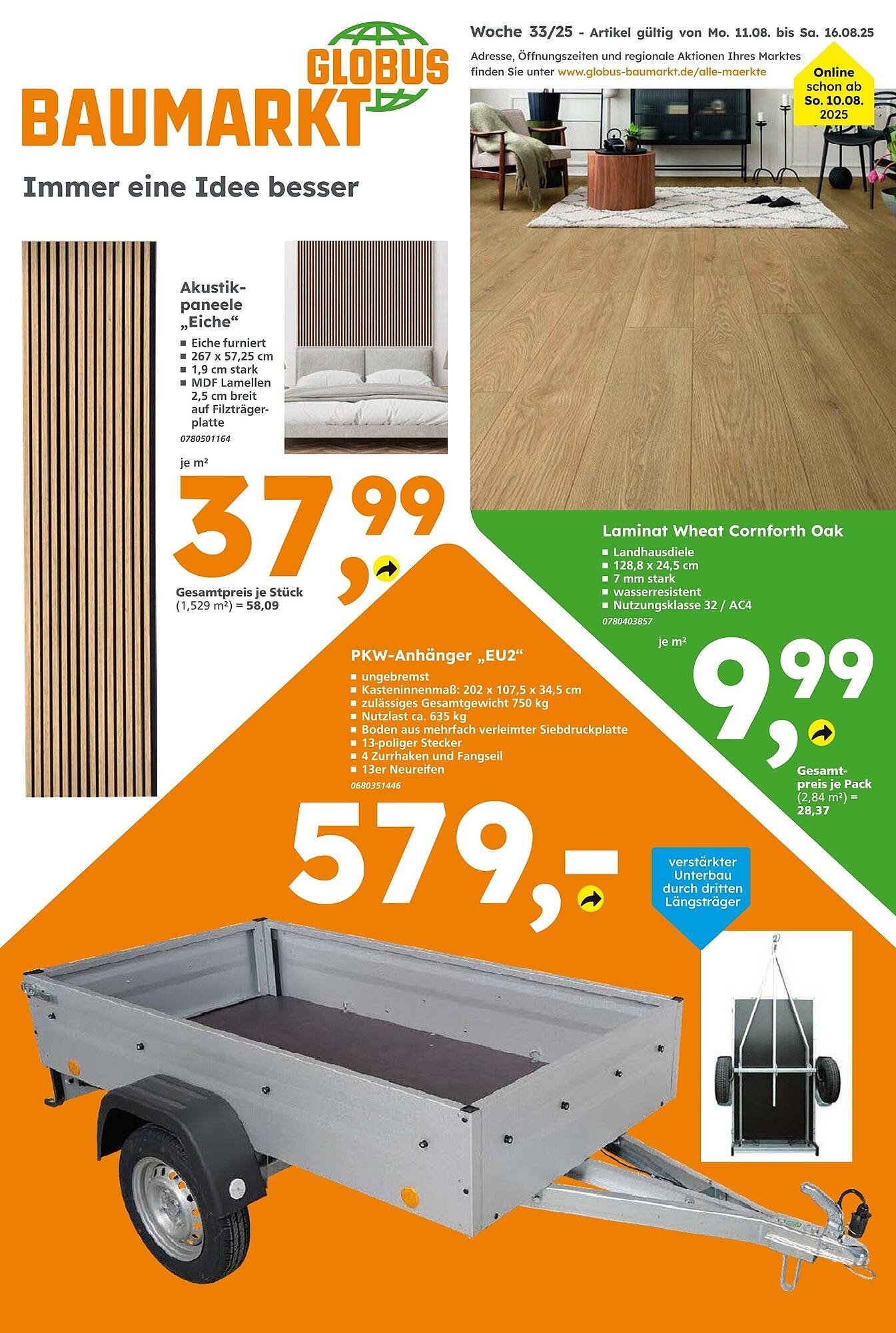 Globus Baumarkt Prospekt (2025-08-10 - 2025-08-16) | 1