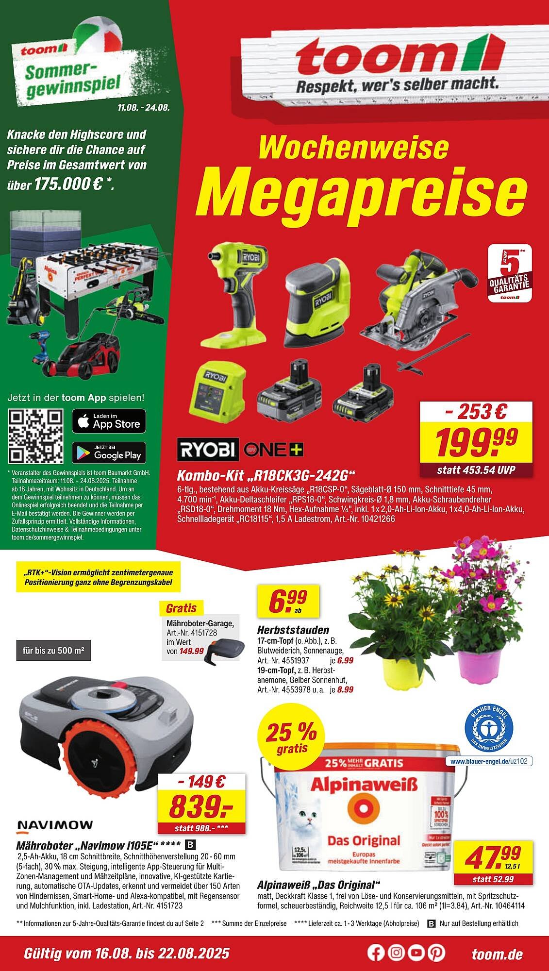 toom Baumarkt Prospekt (2025-08-16 - 2025-08-22) | 1