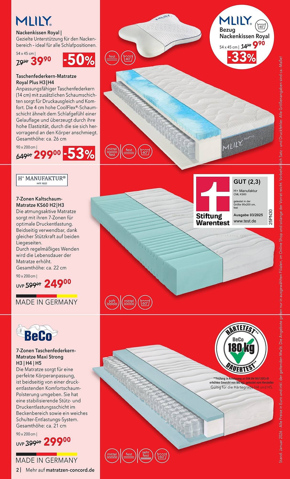 Matratzen Concord Prospekt