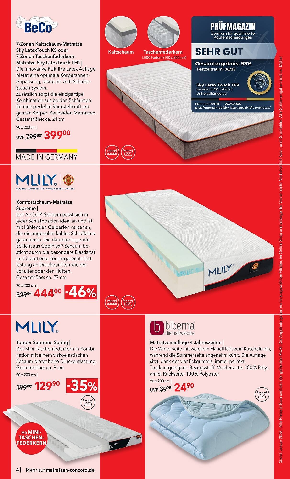 Matratzen Concord Prospekt