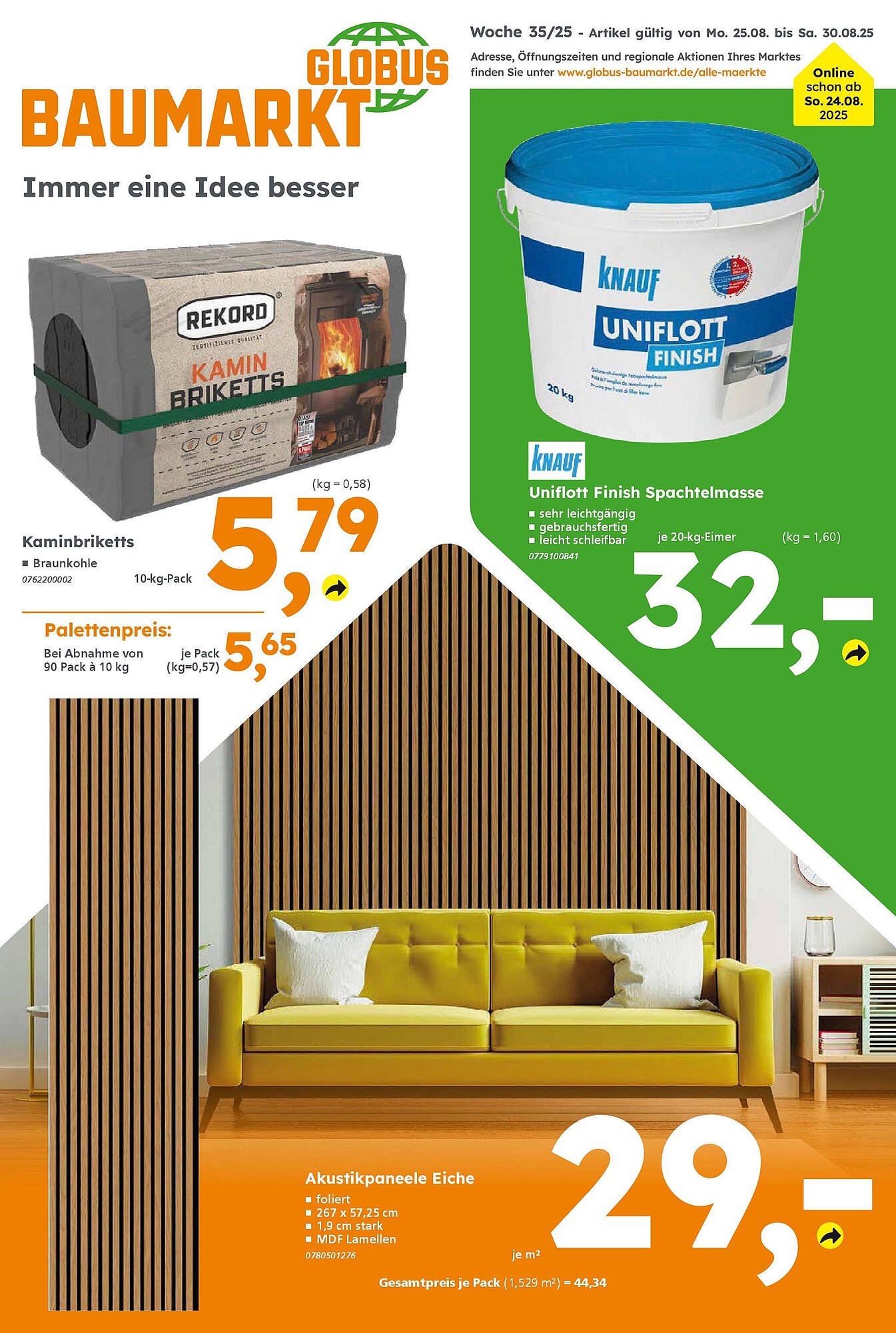 Globus Baumarkt Prospekt (2025-08-24 - 2025-08-30) | 1