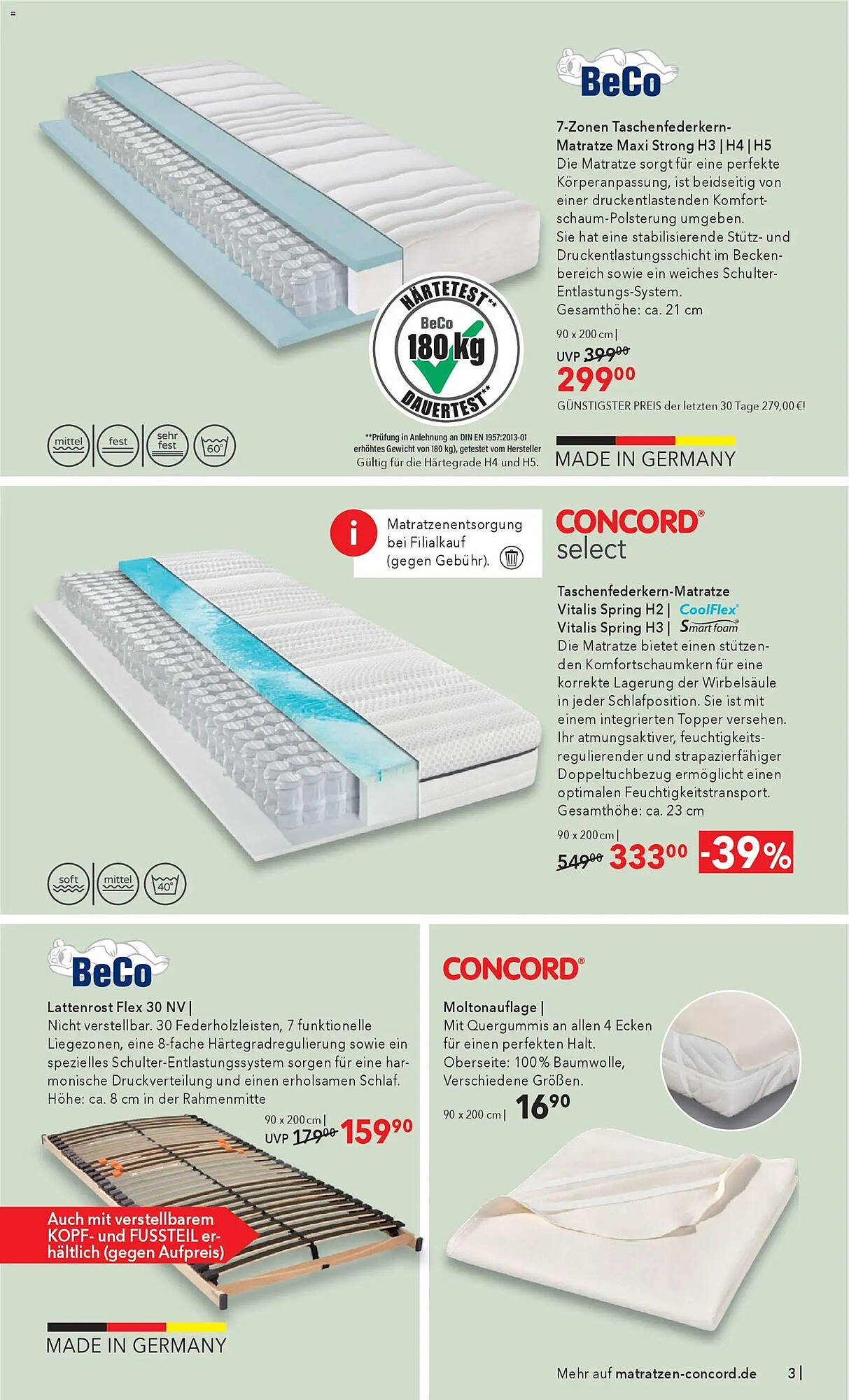 Matratzen Concord Prospekt