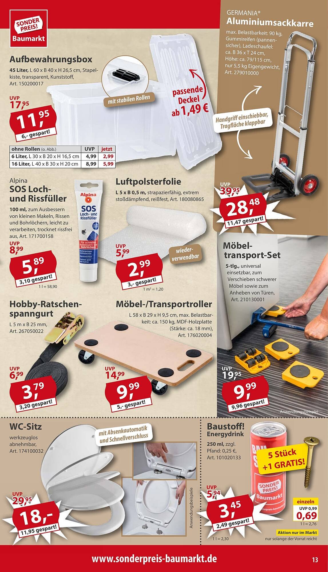 Sonderpreis Baumarkt Prospekt (2025-08-30 - 2025-09-05) | 13