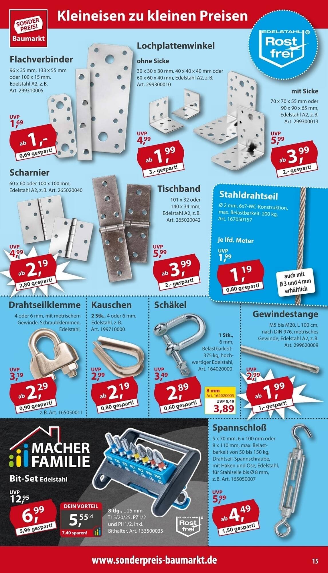 Sonderpreis Baumarkt Prospekt (2025-08-02 - 2025-08-08) | 15