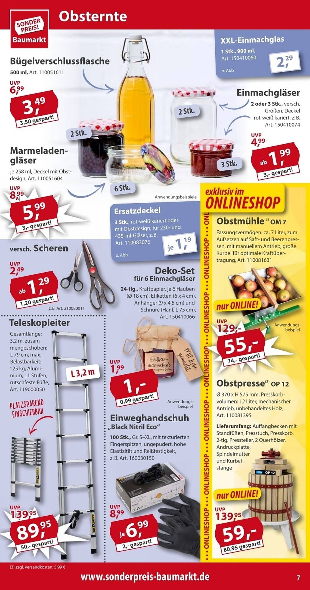 Sonderpreis Baumarkt Prospekt (2025-08-02 - 2025-08-08) | 7