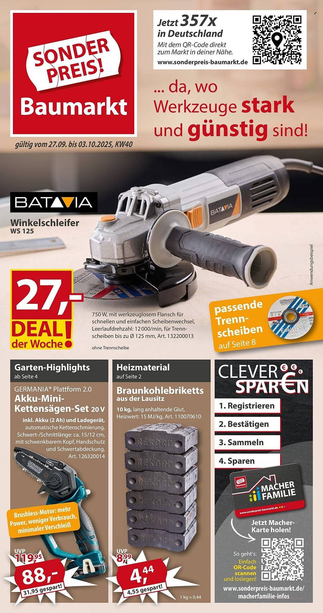 Sonderpreis Baumarkt Prospekt (2025-09-27 - 2025-10-03) | 1