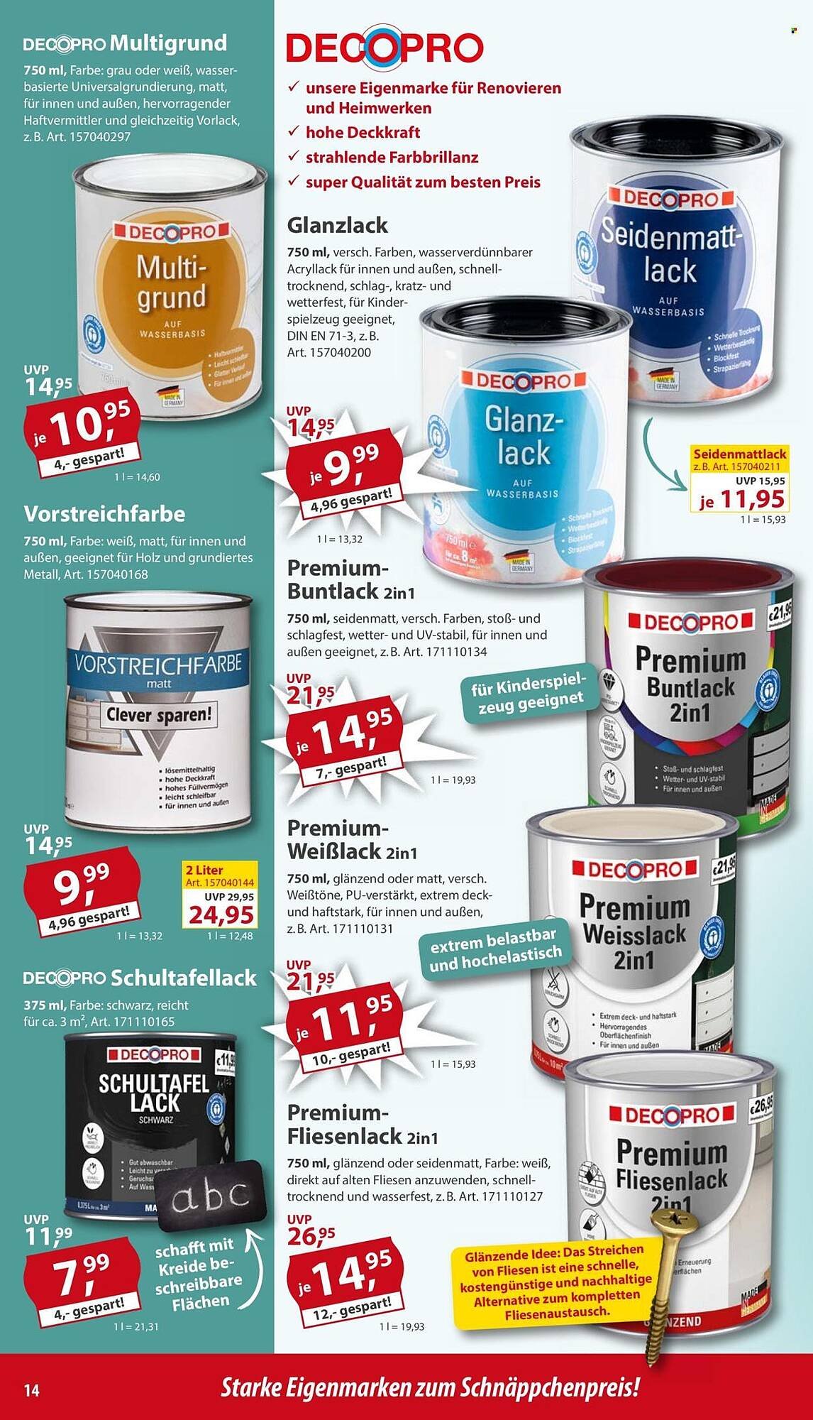 Sonderpreis Baumarkt Prospekt (2025-09-27 - 2025-10-03) | 14