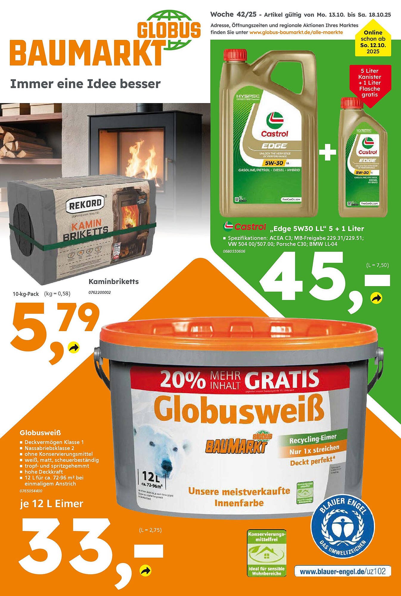 Globus Baumarkt Prospekt (2025-10-12 - 2025-10-18) | 1