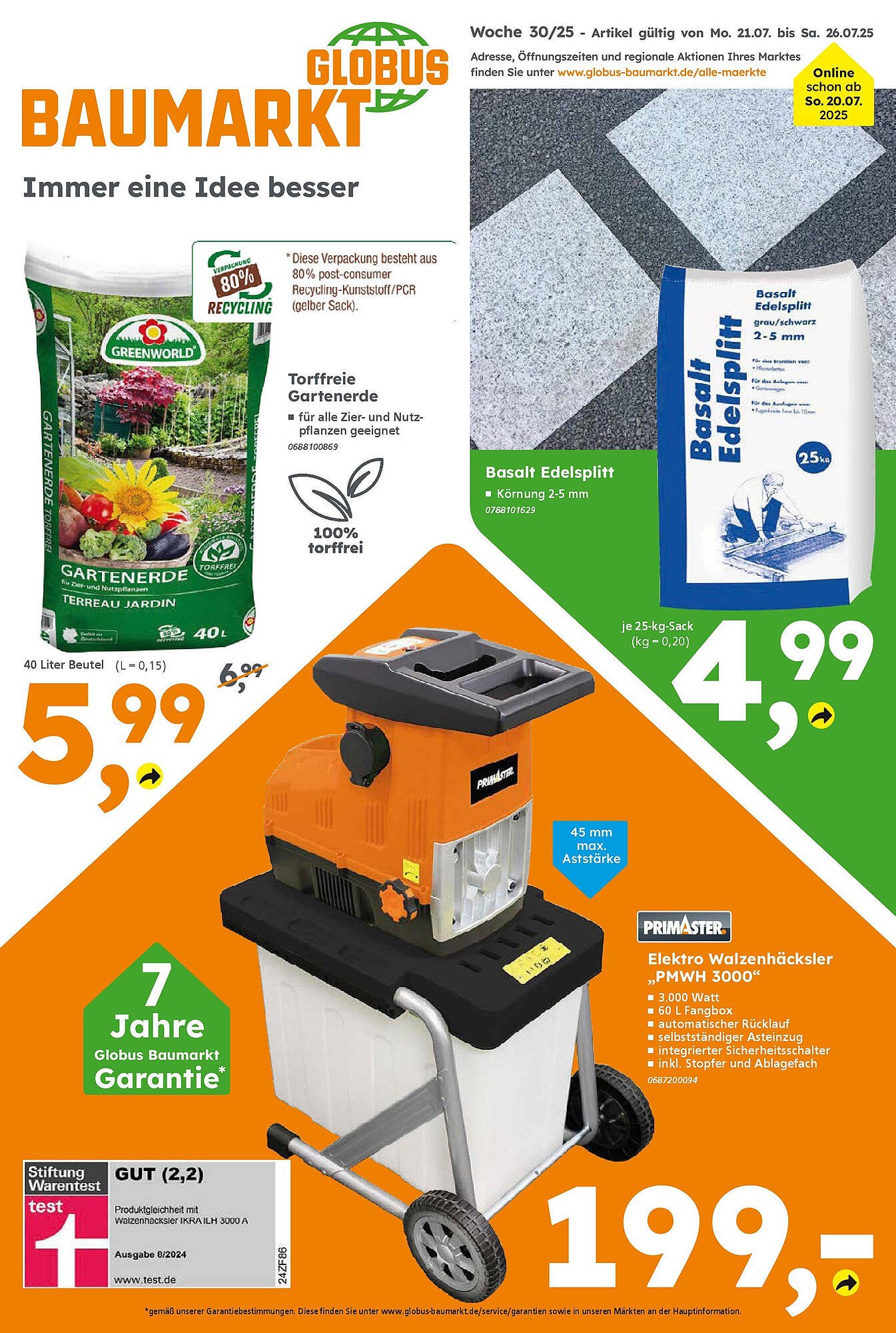 Globus Baumarkt Prospekt (2025-07-20 - 2025-07-26) | 1