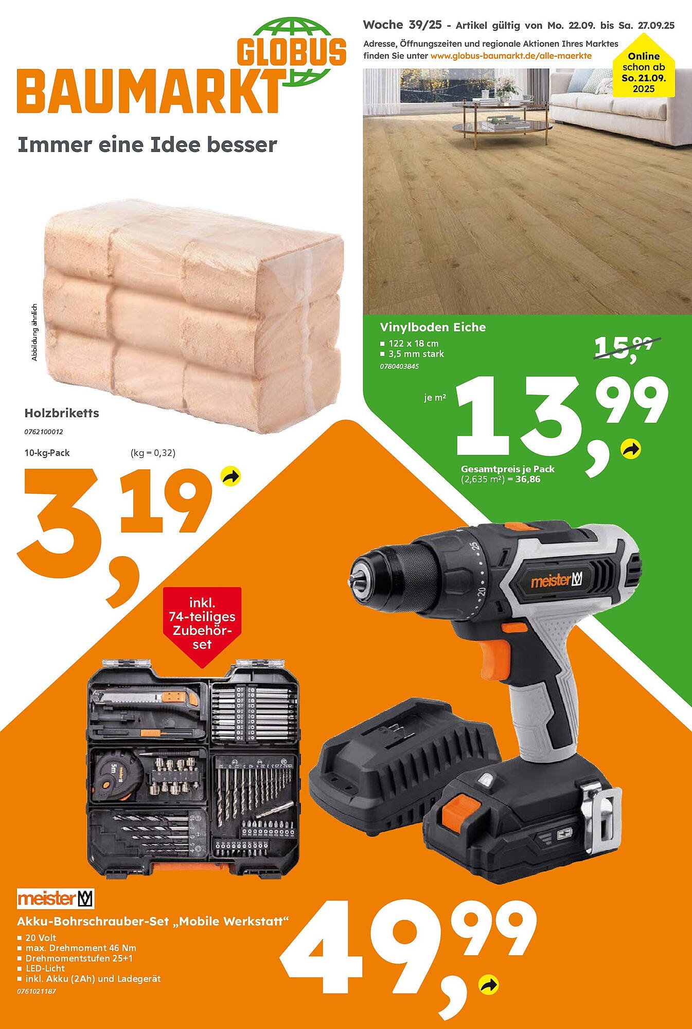 Globus Baumarkt Prospekt (2025-09-21 - 2025-09-27) | 1