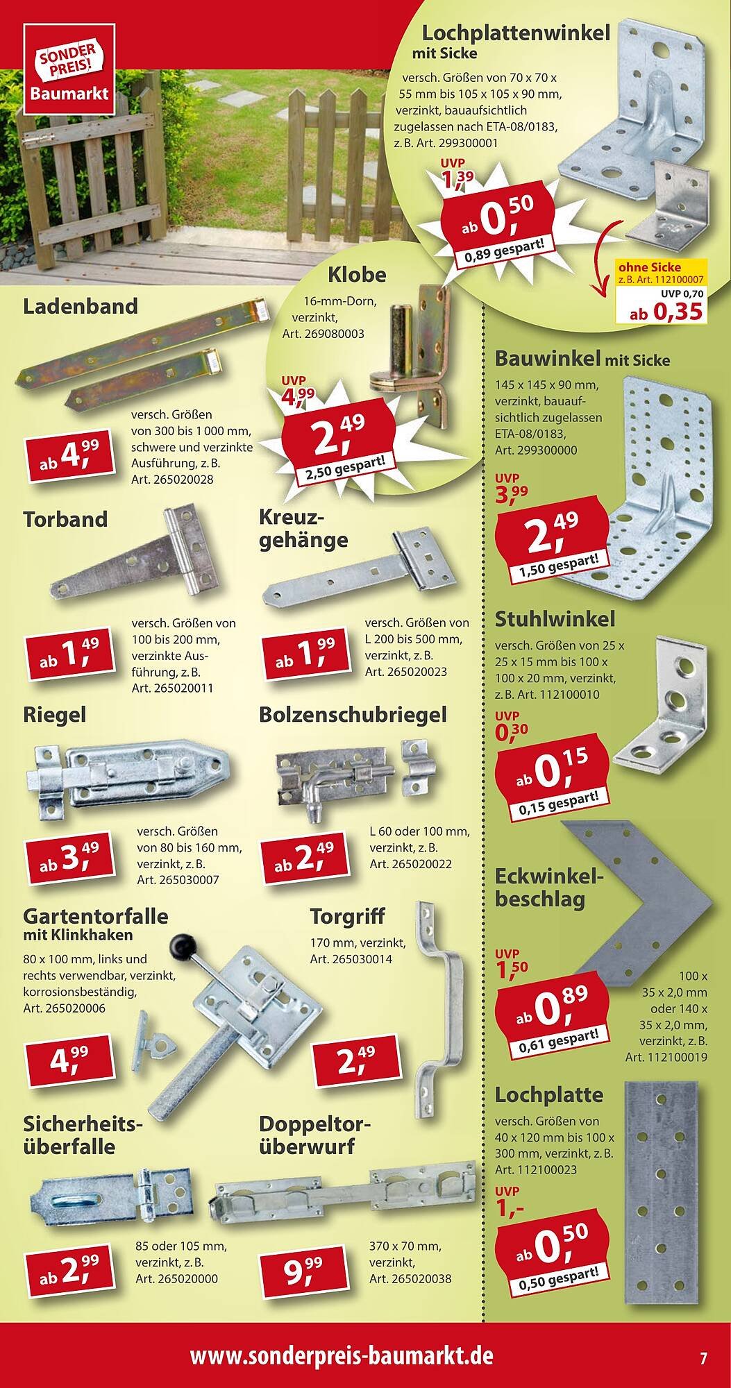 Sonderpreis Baumarkt Prospekt (2025-08-16 - 2025-08-22) | 7
