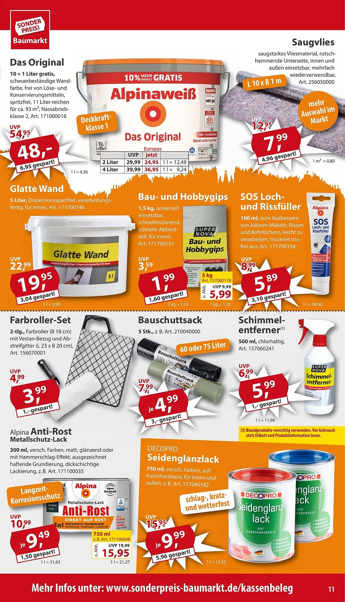 Sonderpreis Baumarkt Prospekt (2025-07-26 - 2025-08-01) | 11