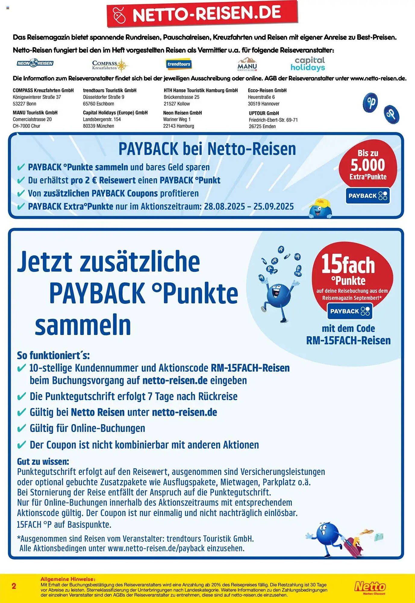 Netto Reisen Prospekt (2025-08-28 - 2025-09-30) | 2