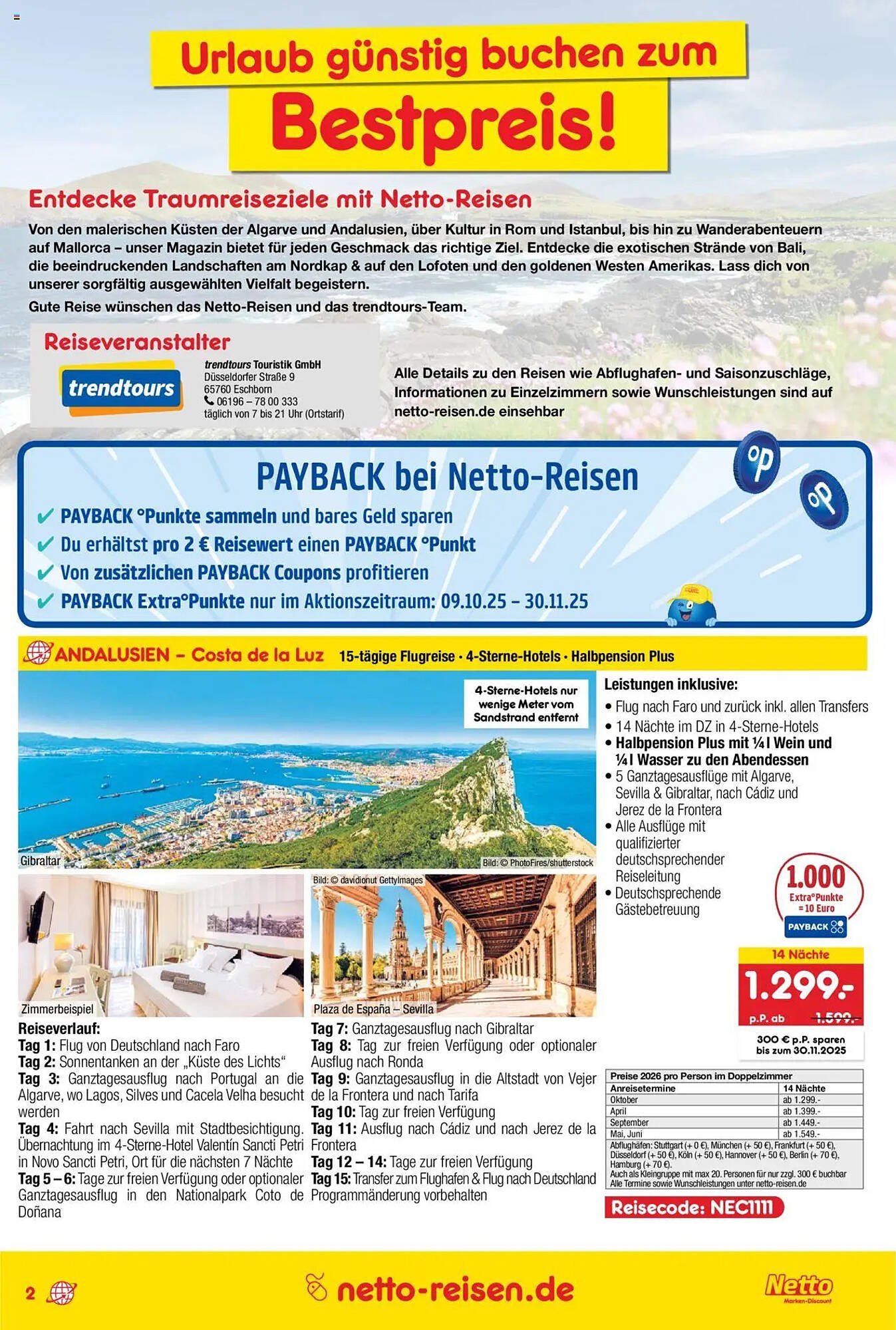 Netto Reisen Prospekt (2025-10-09 - 2025-11-30) | 2