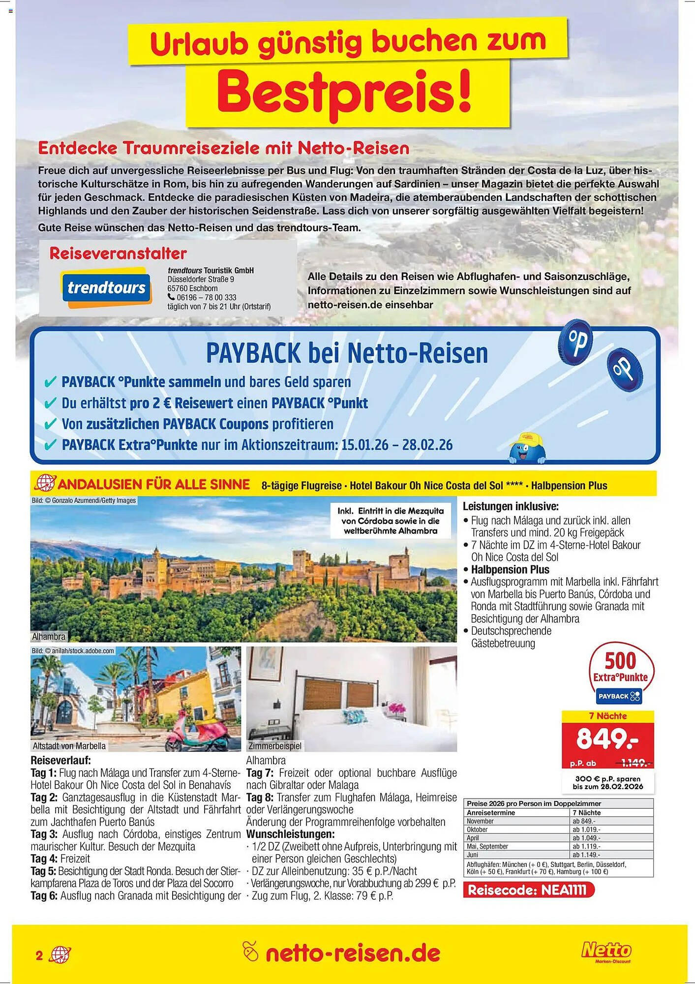 Netto Reisen Prospekt (2026-01-15 - 2026-02-14)