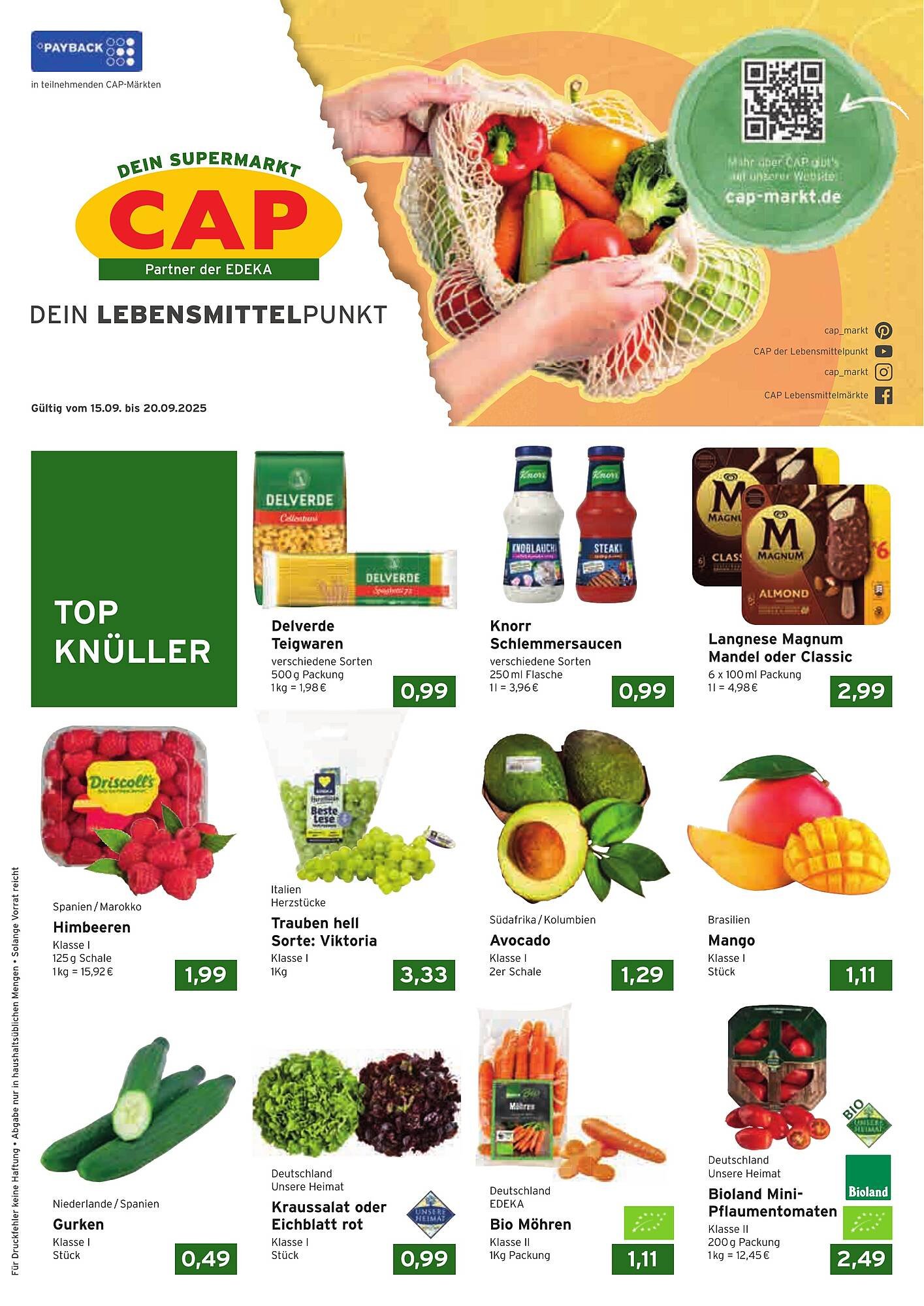 CAP Markt Prospekt (2025-09-15 - 2025-09-20) | 1