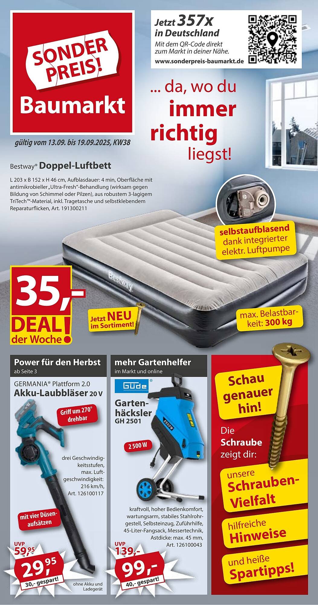 Sonderpreis Baumarkt Prospekt (2025-09-13 - 2025-09-19) | 1