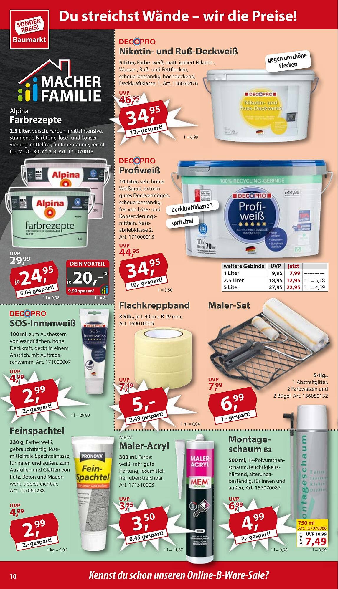 Sonderpreis Baumarkt Prospekt (2025-09-13 - 2025-09-19) | 10