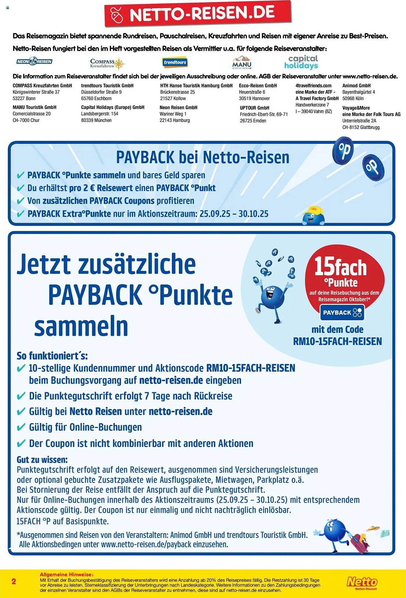 Netto Reisen Prospekt (2025-09-29 - 2025-10-31) | 2