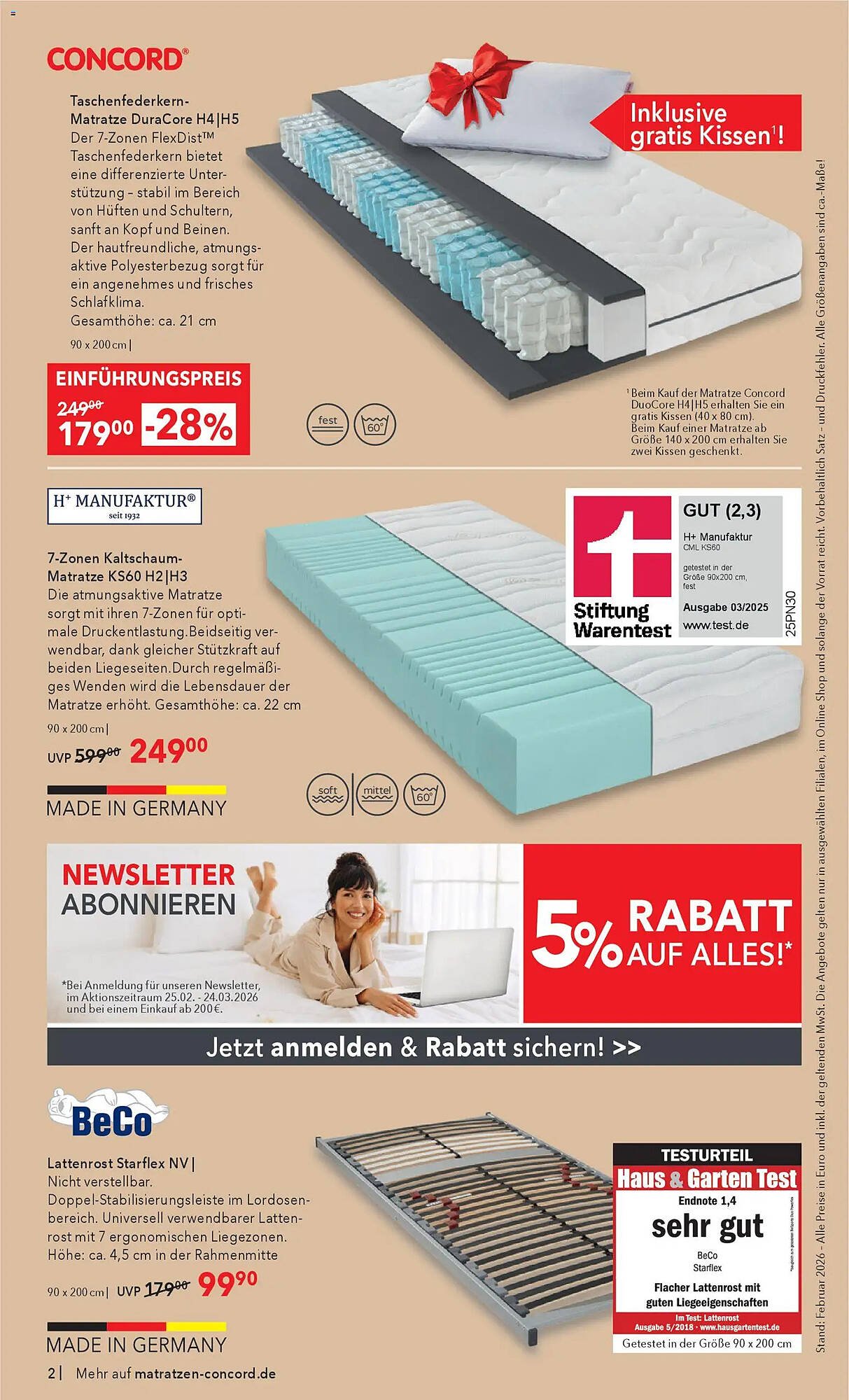 Matratzen Concord Prospekt