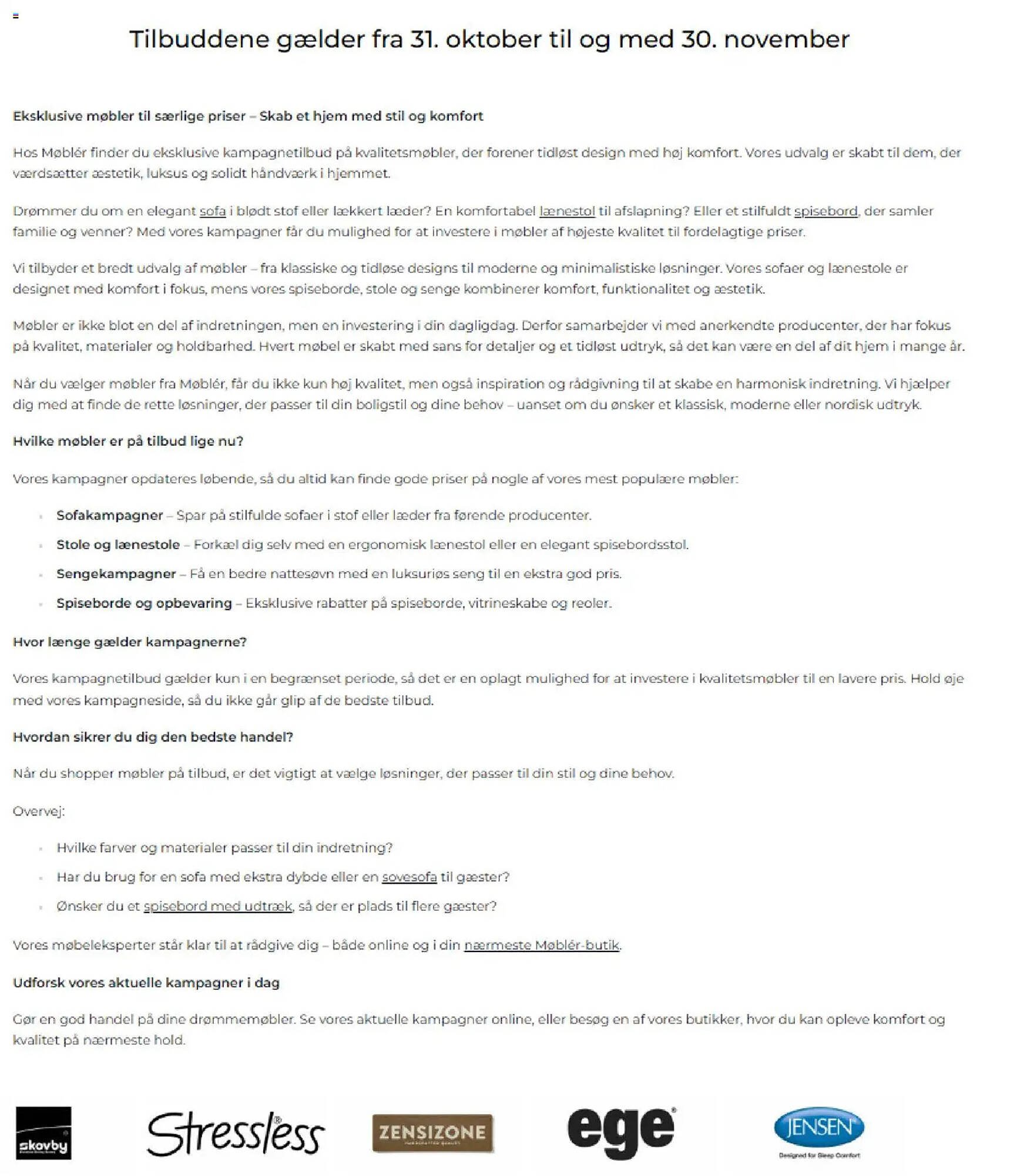 Møblér tilbudsavis