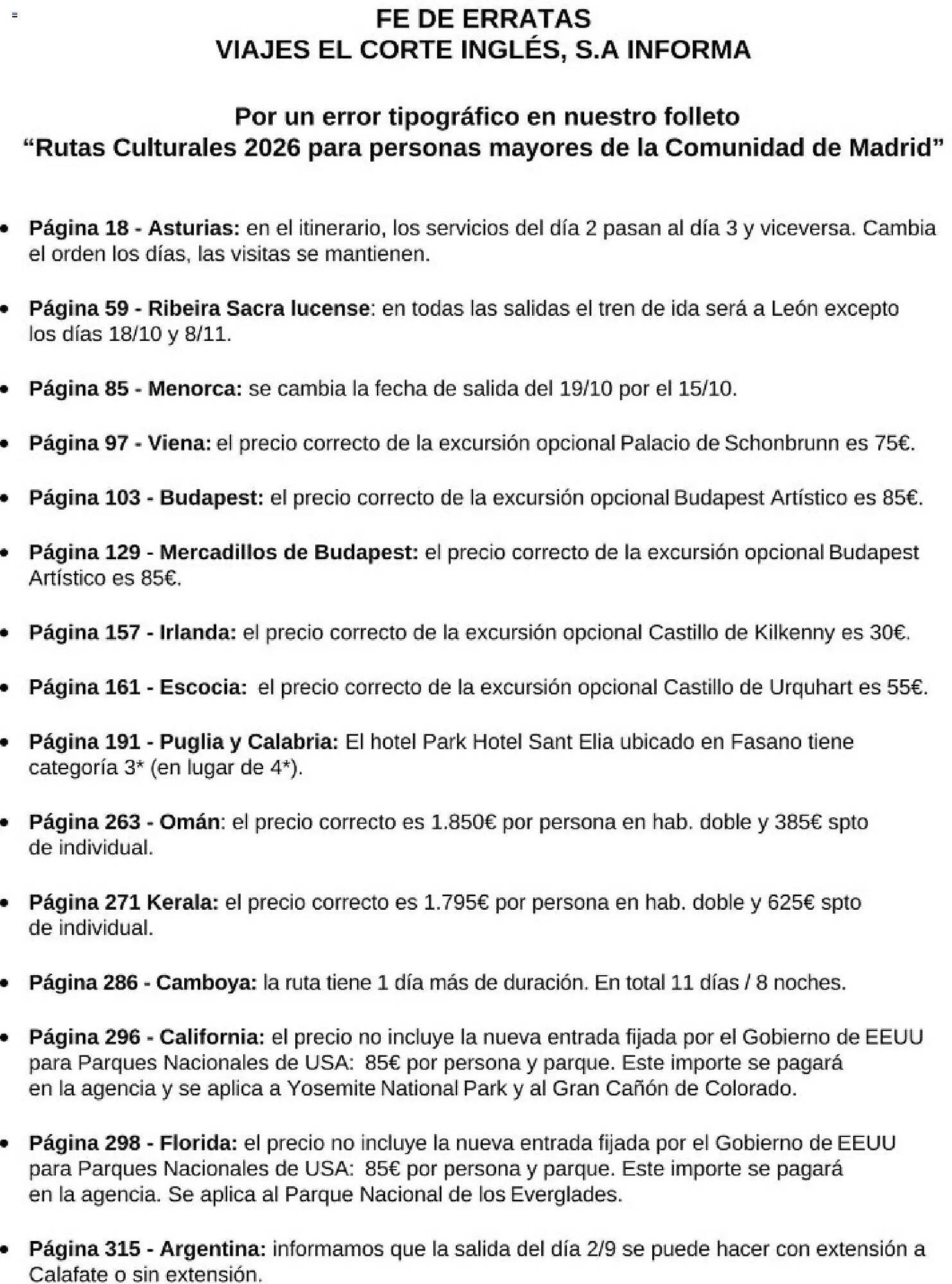 Catálogo Viajes El Corte Inglés