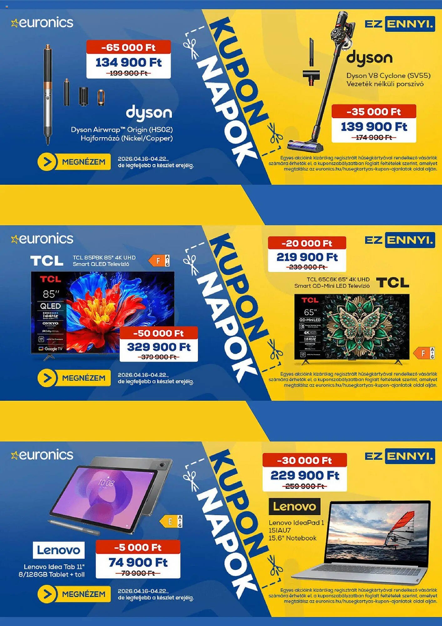 Euronics akciós újság (2026-04-16 - 2026-04-22)