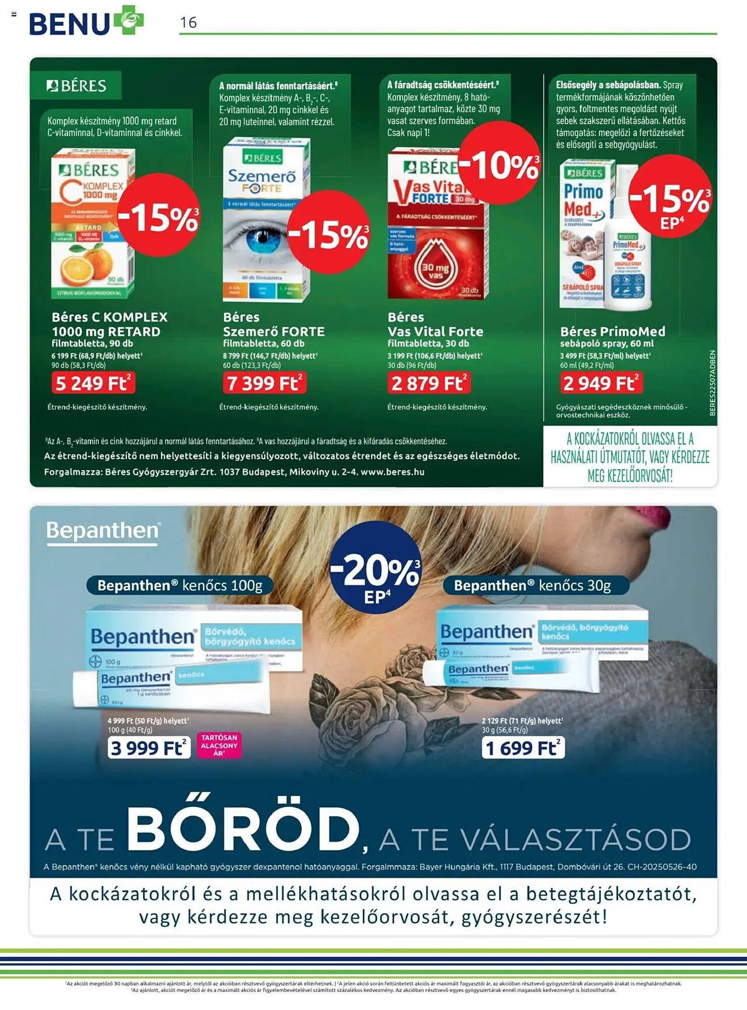 Benu Gyógyszertárak akciós újság (2025-07-01 - 2025-07-31)