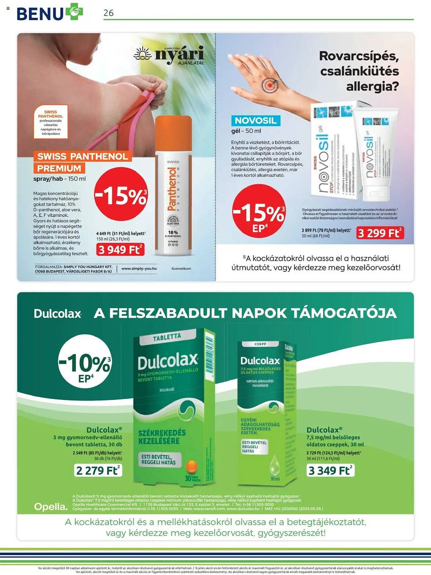 Benu Gyógyszertárak akciós újság (2025-07-01 - 2025-07-31)